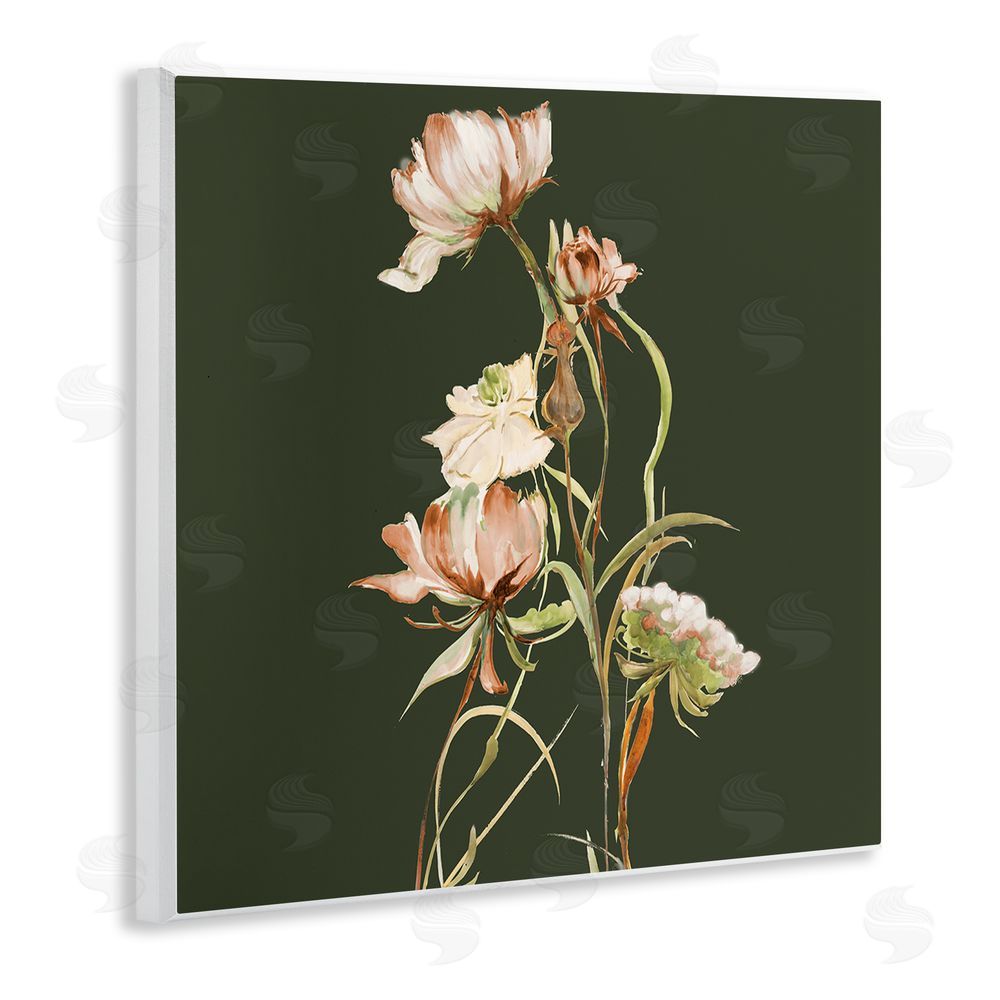 Liz Jardine Blooming Wildflower Branch Wooden Wall Plaque Art Print