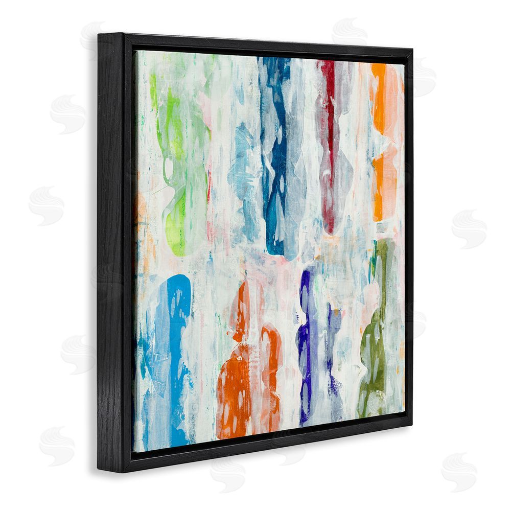 Jeff Iorillo Layered Color Fields Abstraction Black Floating Frame Canvas Wall Art Print