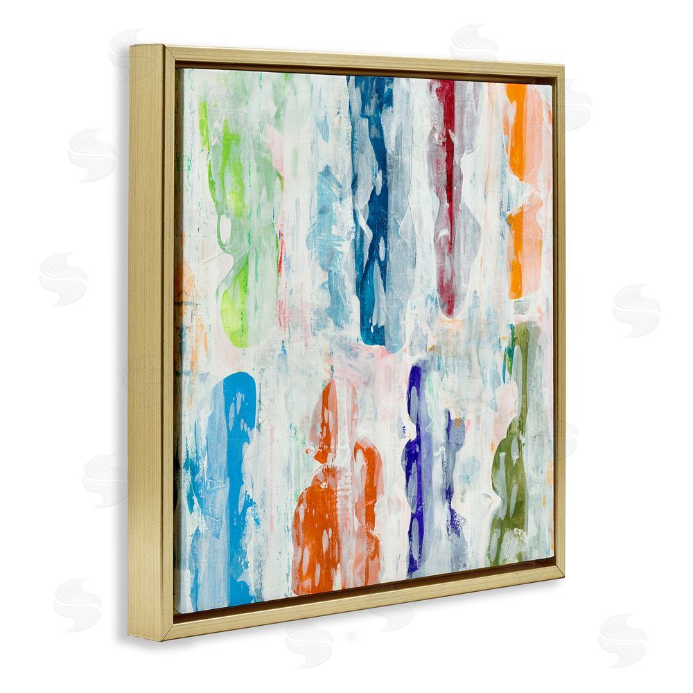 Jeff Iorillo Layered Color Fields Abstraction Gold Floating Frame Canvas Wall Art Print