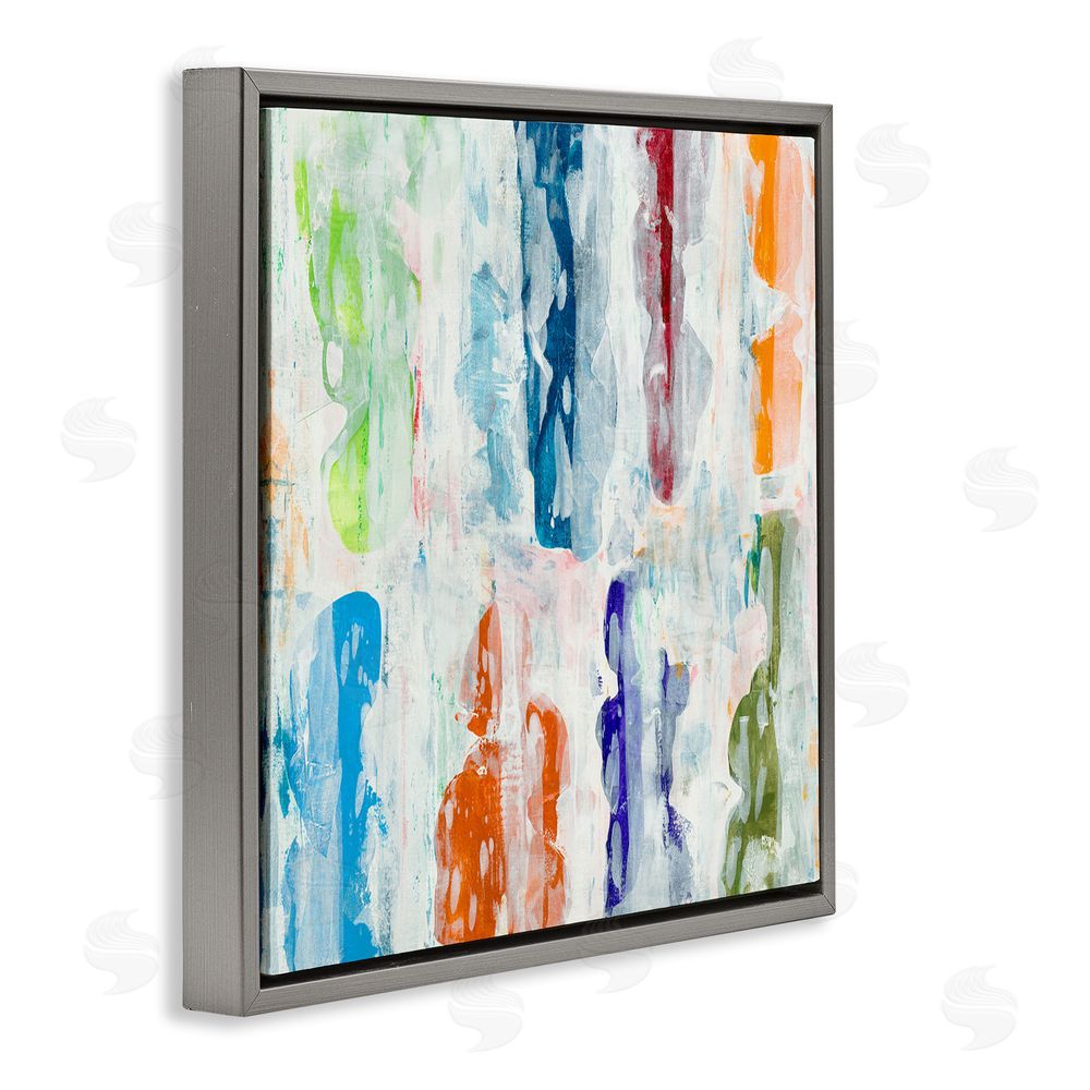 Jeff Iorillo Layered Color Fields Abstraction Gray Floating Frame Canvas Wall Art Print