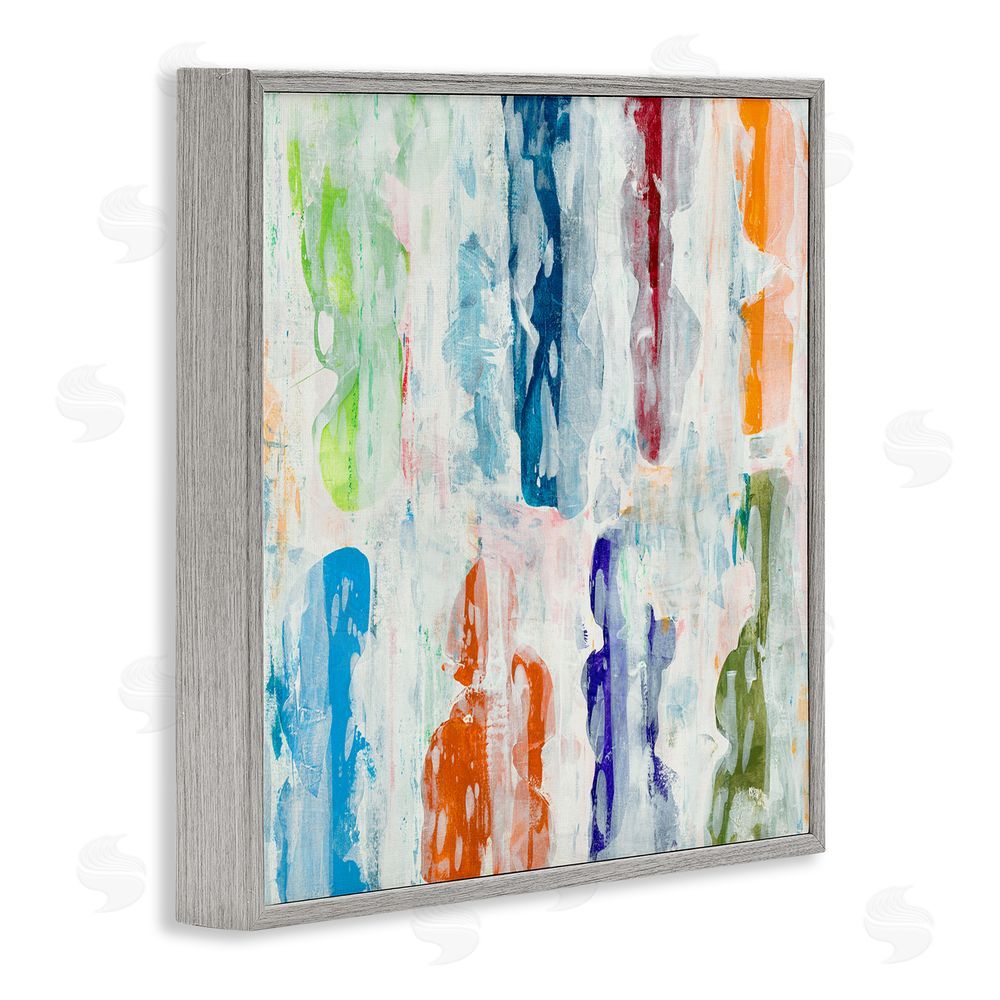 Jeff Iorillo Layered Color Fields Abstraction Gray Framed Giclee Wall Art Print