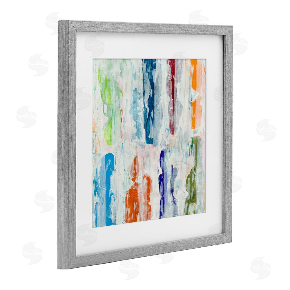 Jeff Iorillo Layered Color Fields Abstraction Gray Framed Print Under Glass Wall Art