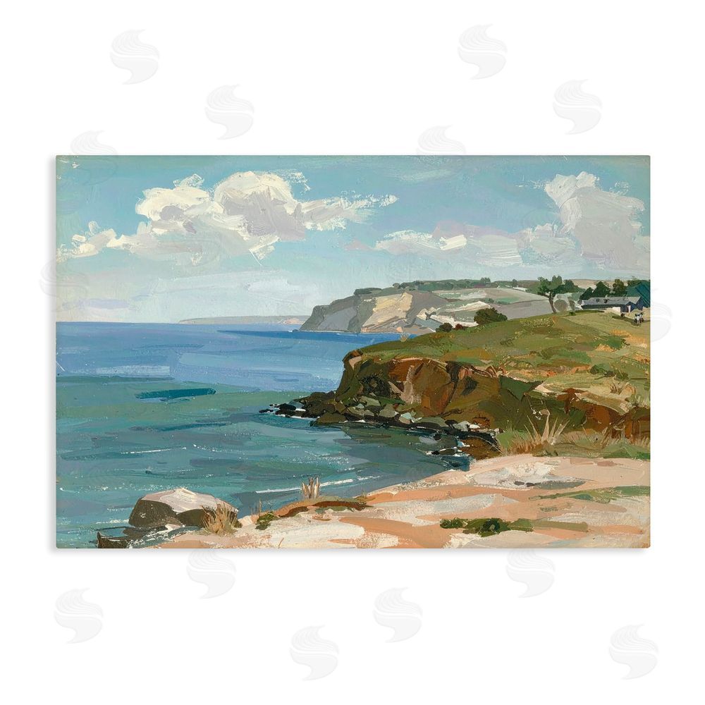 Alonza Saunders Along The Shore Scenery Stretched Canvas Wall Art Print