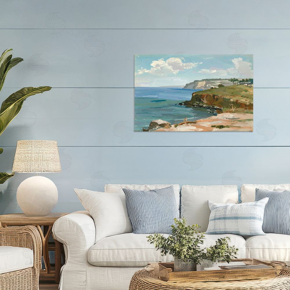 Alonza Saunders Along The Shore Scenery Stretched Canvas Wall Art in Room
