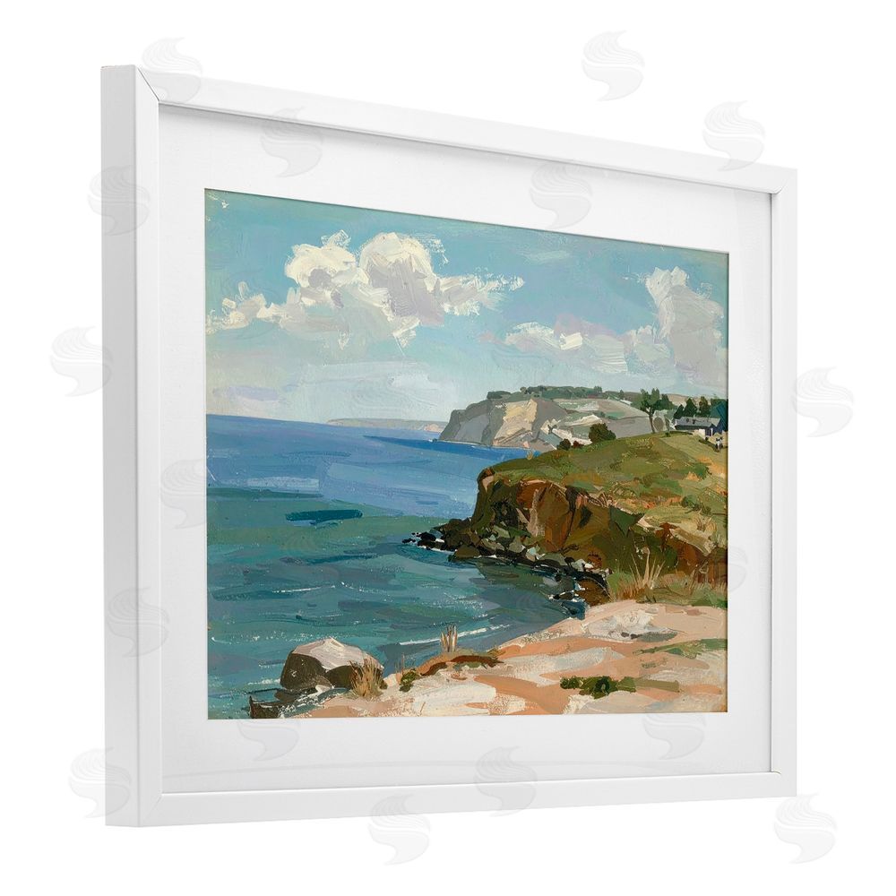 Alonza Saunders Along The Shore Scenery White Framed Print Under Glass Wall Art