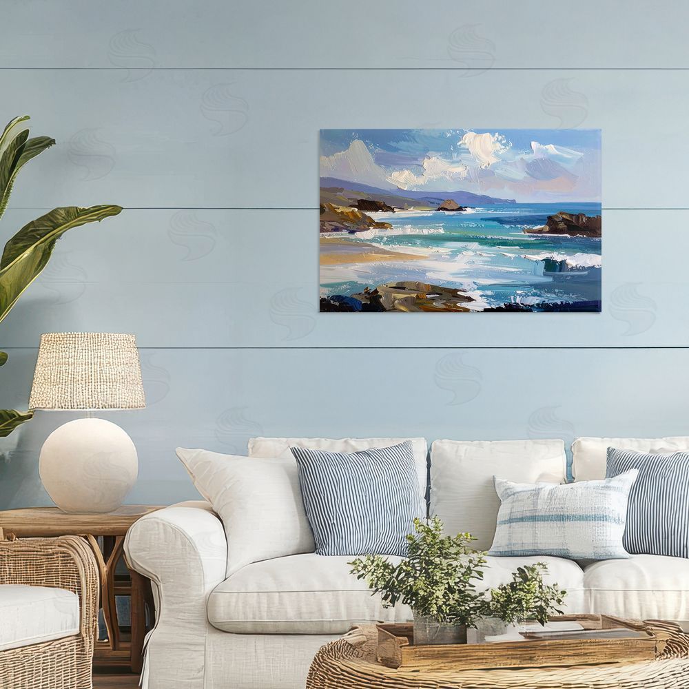 Alonza Saunders From Sky To Sea Stretched Canvas Wall Art in Room