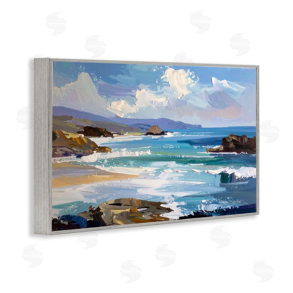 Alonza Saunders From Sky To Sea Gray Framed Giclee Wall Art Print