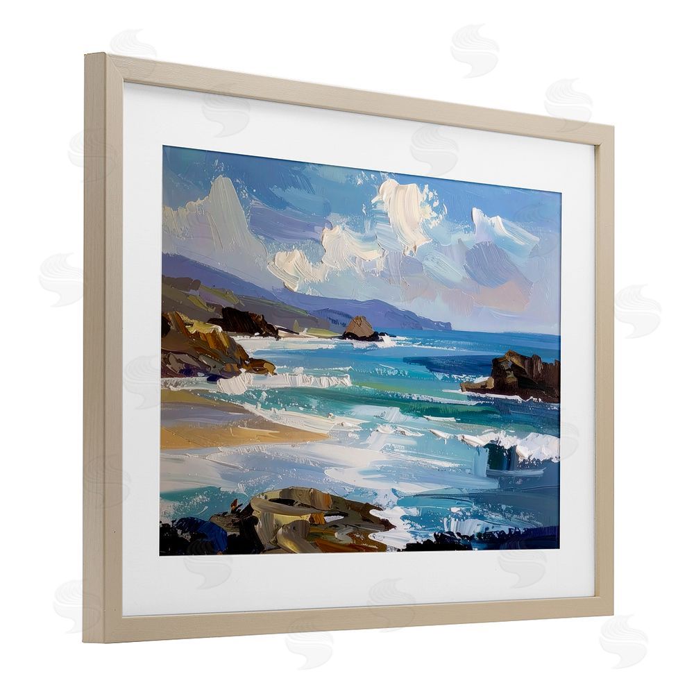 Alonza Saunders From Sky To Sea Brown Framed Print Under Glass Wall Art