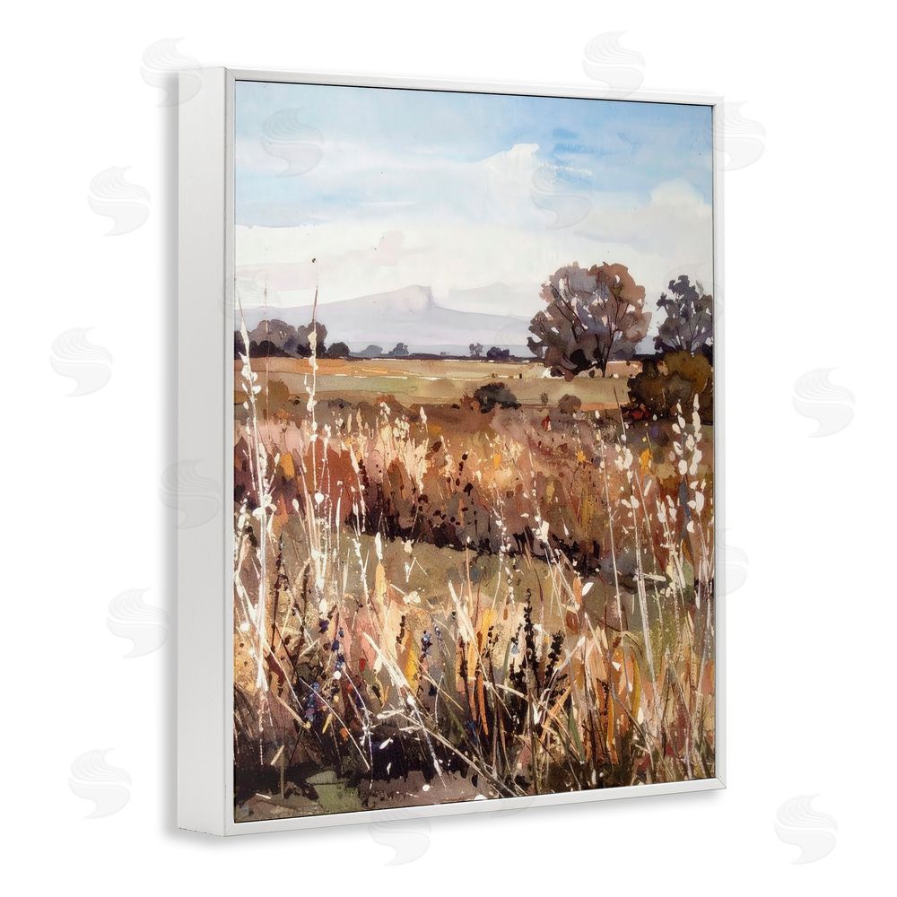 Alonza Saunders Peaceful Meadow Expression White Framed Giclee Wall Art Print