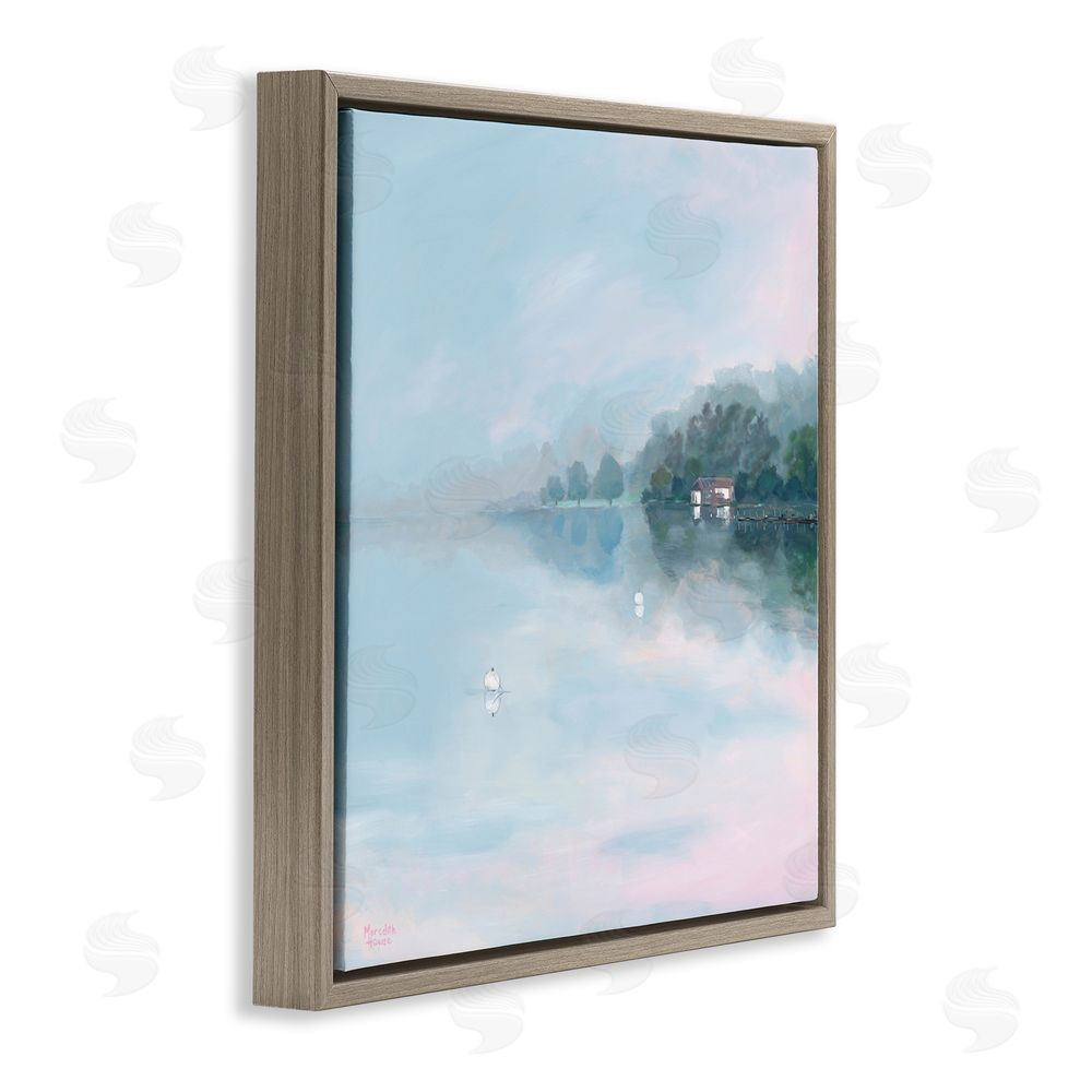 Meredith Howse Morning at Lake Windermere Brown Floating Frame Canvas Wall Art Print