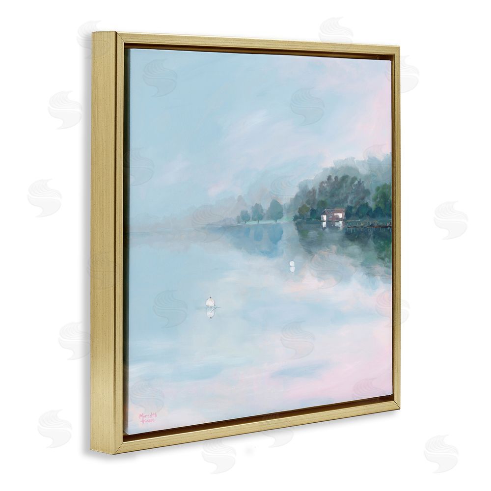 Meredith Howse Morning at Lake Windermere Gold Floating Frame Canvas Wall Art Print