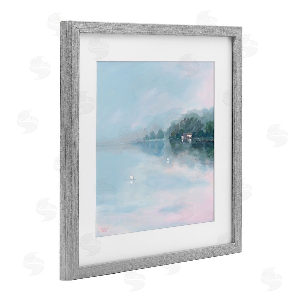 Meredith Howse Morning at Lake Windermere Gray Framed Print Under Glass Wall Art