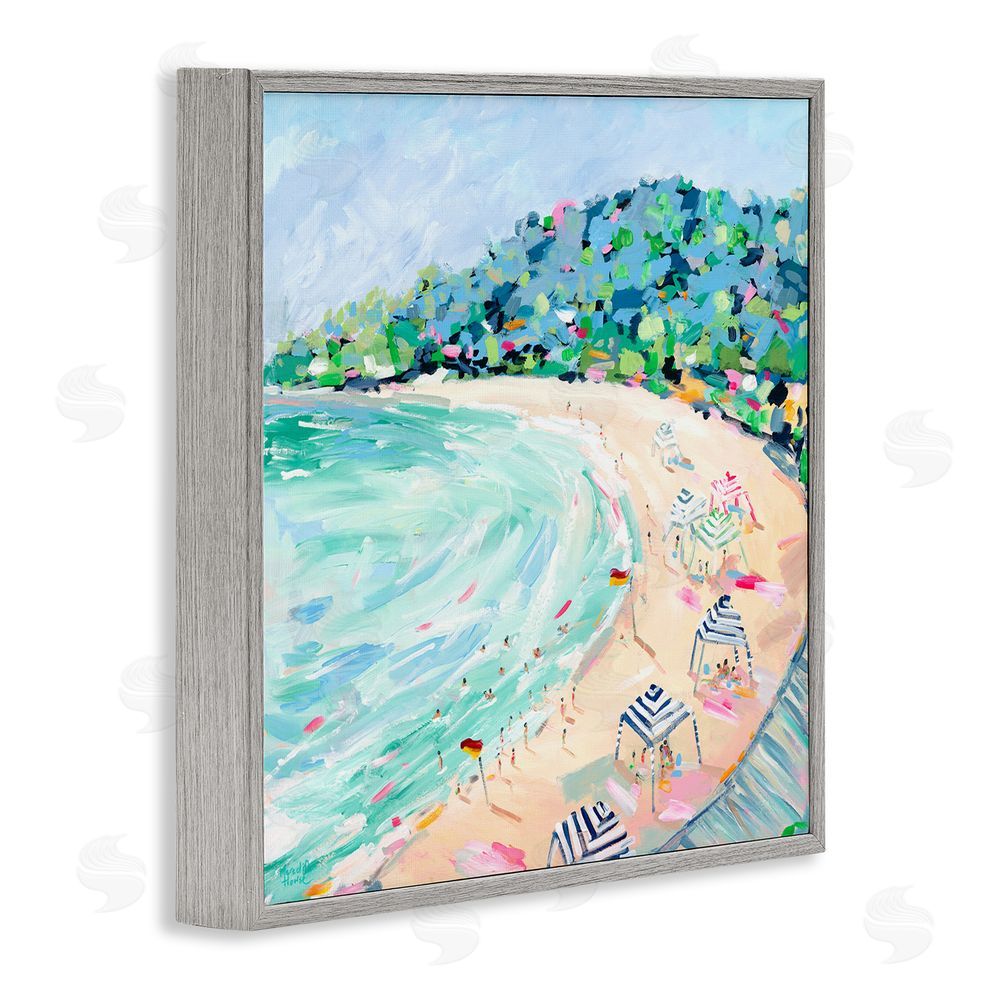 Meredith Howse Good Times Noosa Beach Gray Framed Giclee Wall Art Print