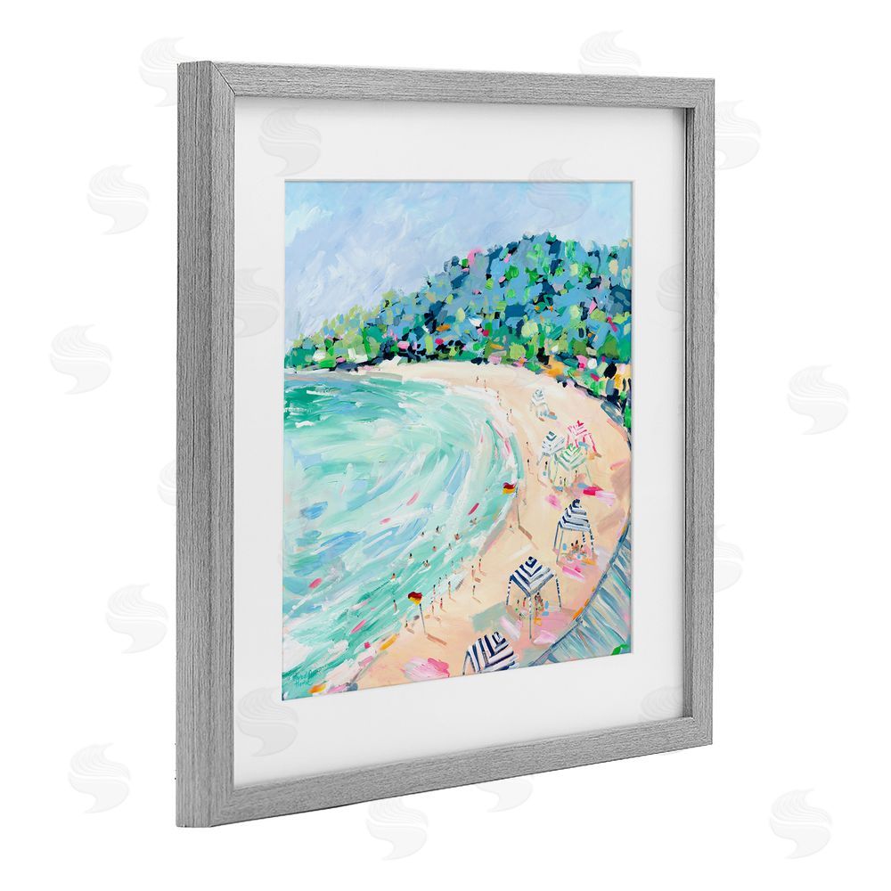 Meredith Howse Good Times Noosa Beach Gray Framed Print Under Glass Wall Art