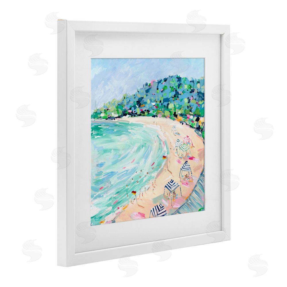 Meredith Howse Good Times Noosa Beach White Framed Print Under Glass Wall Art