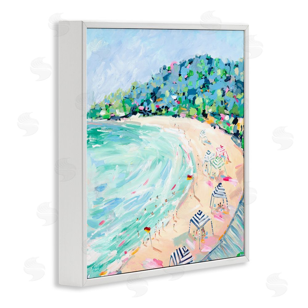 Meredith Howse Good Times Noosa Beach White Framed Giclee Wall Art Print