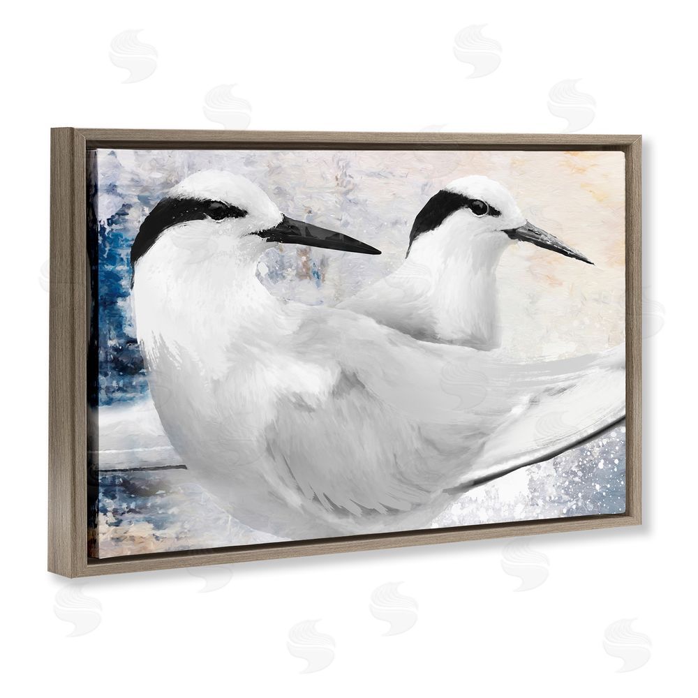 Porter Hastings Black Naped Tern Brown Floating Frame Canvas Wall Art Print