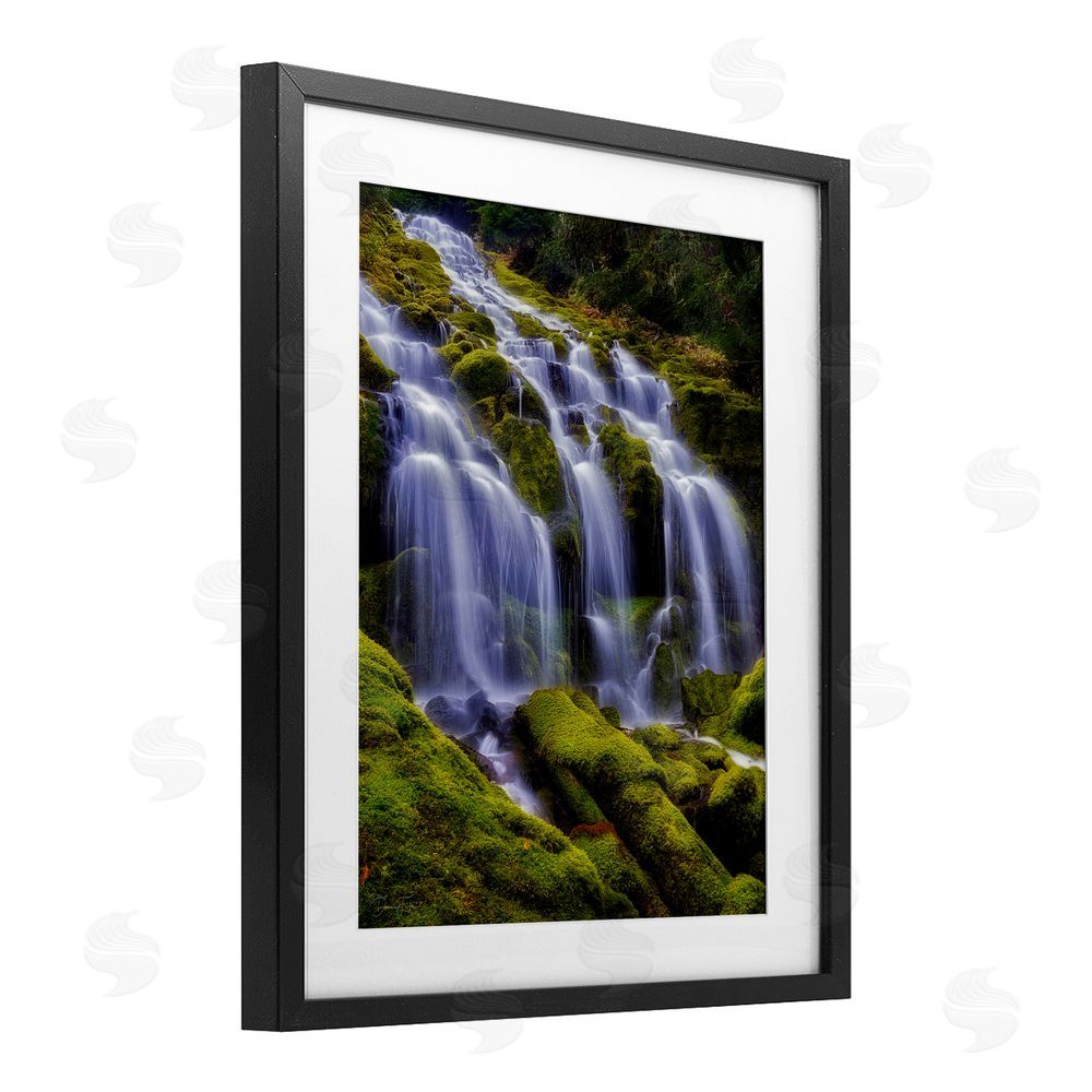 Dennis Frates Upper Proxy Falls Black Framed Print Under Glass Wall Art