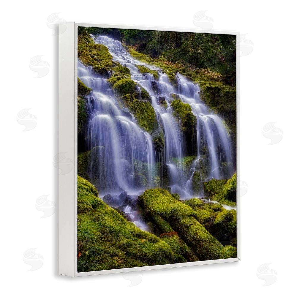 Dennis Frates Upper Proxy Falls White Framed Giclee Wall Art Print