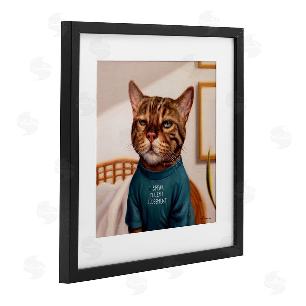 Lucia Heffernan Cattitude Speak Fluent Judgement Black Framed Print Under Glass Wall Art