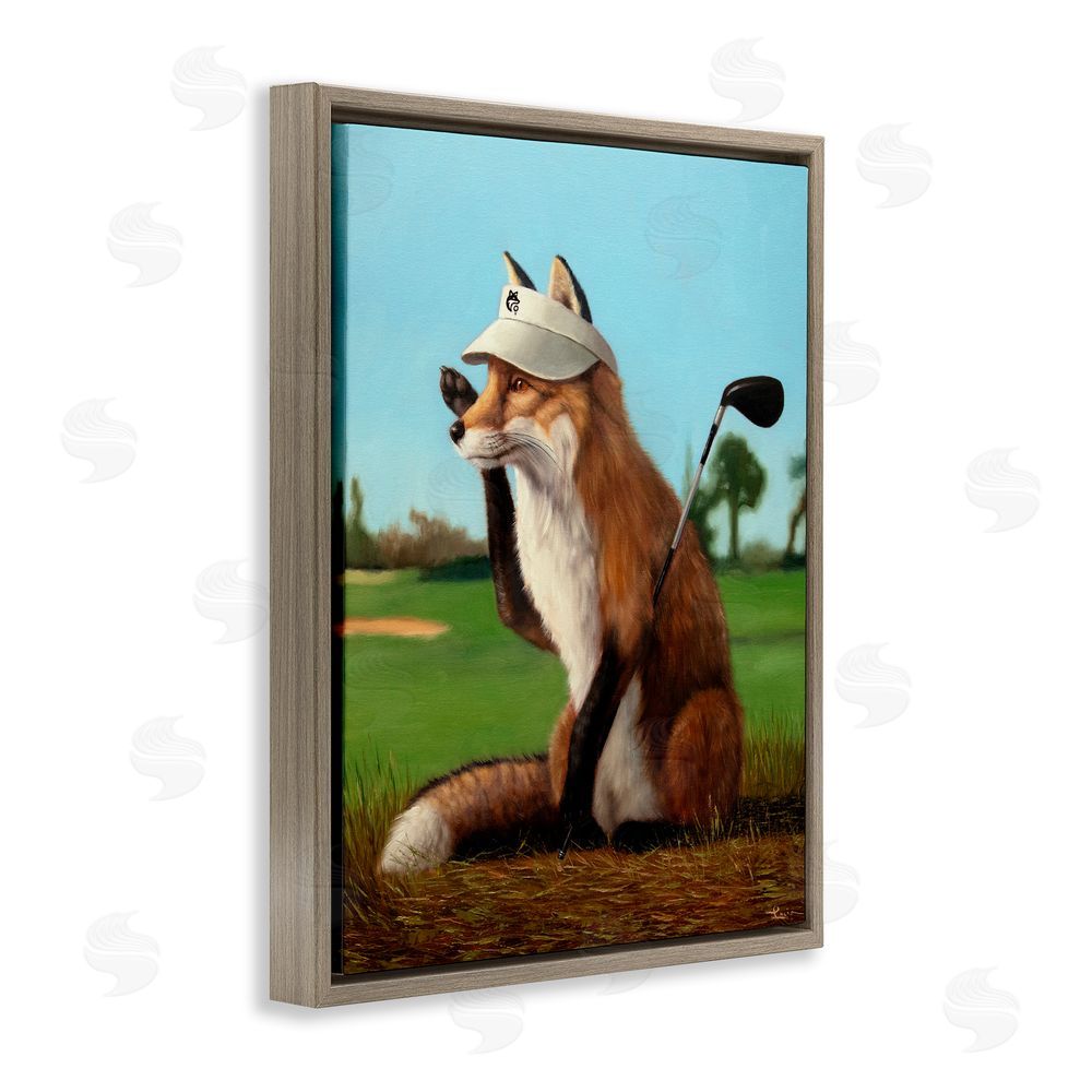 Lucia Heffernan Fox Drive Golfer Brown Floating Frame Canvas Wall Art Print