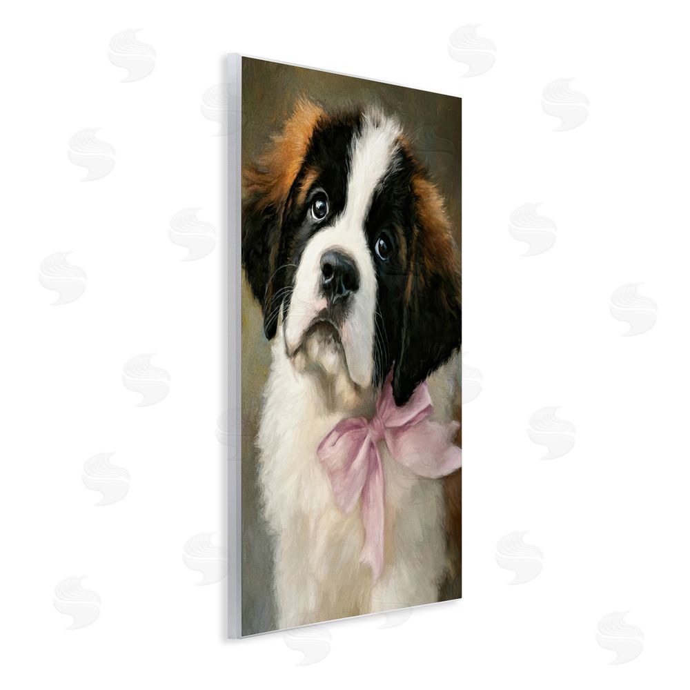 Tina LeCour Bow Tied & Bashful Puppy Wooden Wall Plaque Art Print