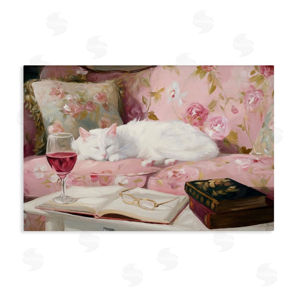 Tina LeCour Booked For A Nap Stretched Canvas Wall Art Print