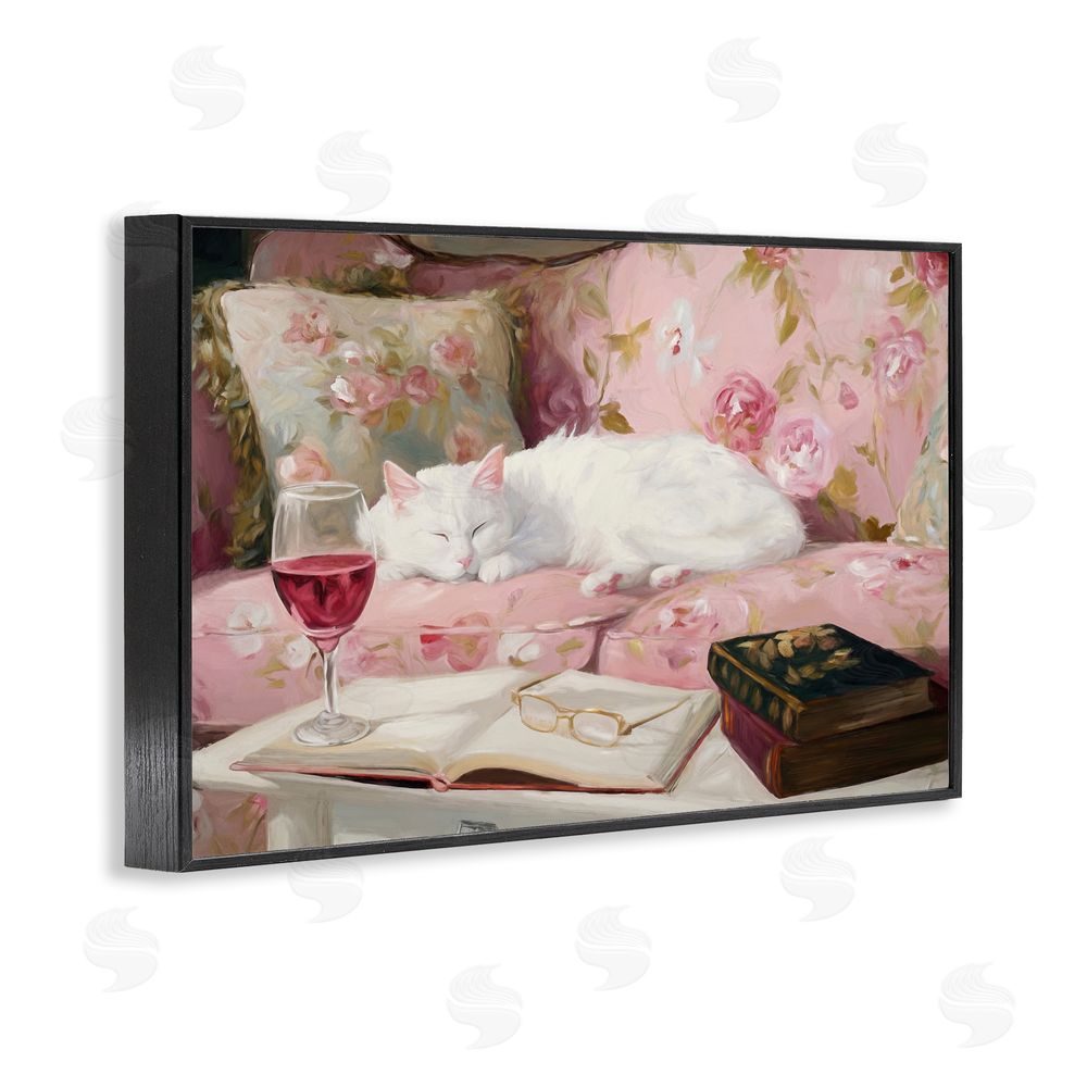 Tina LeCour Booked For A Nap Black Framed Giclee Wall Art Print