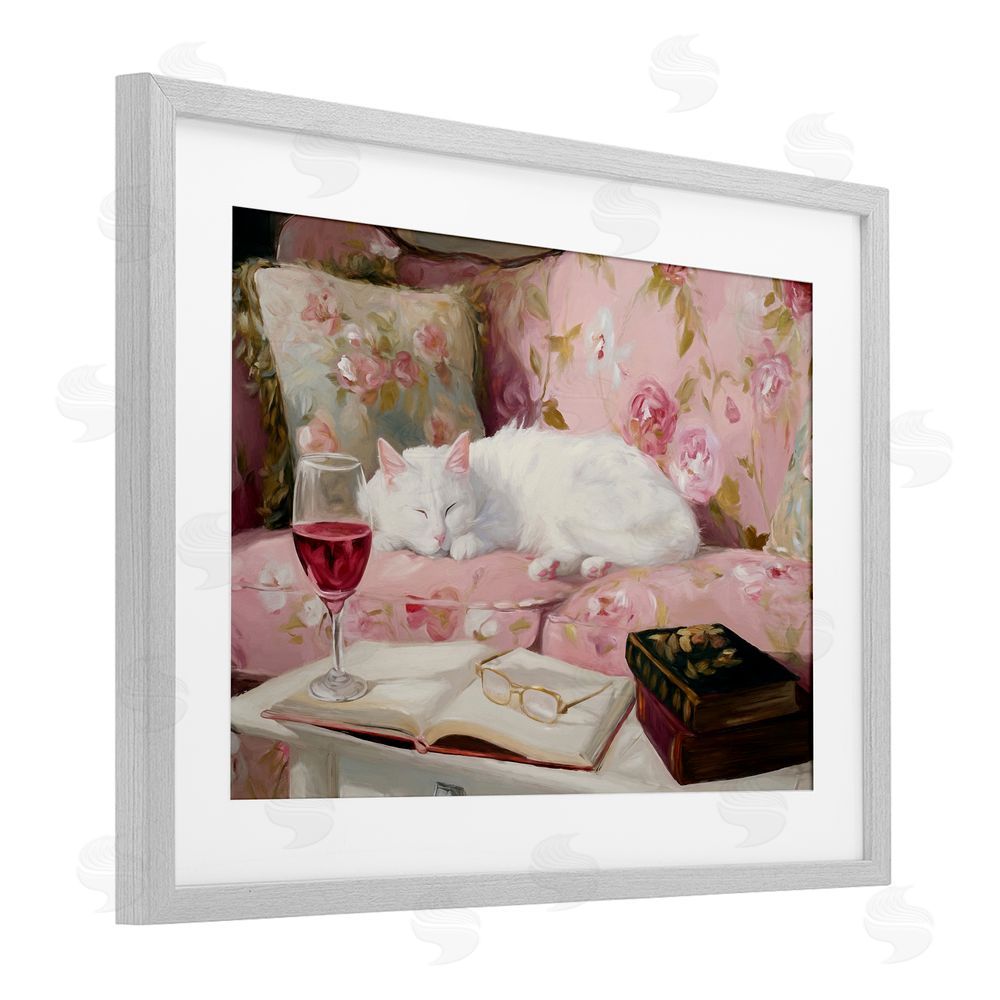 Tina LeCour Booked For A Nap Gray Framed Print Under Glass Wall Art