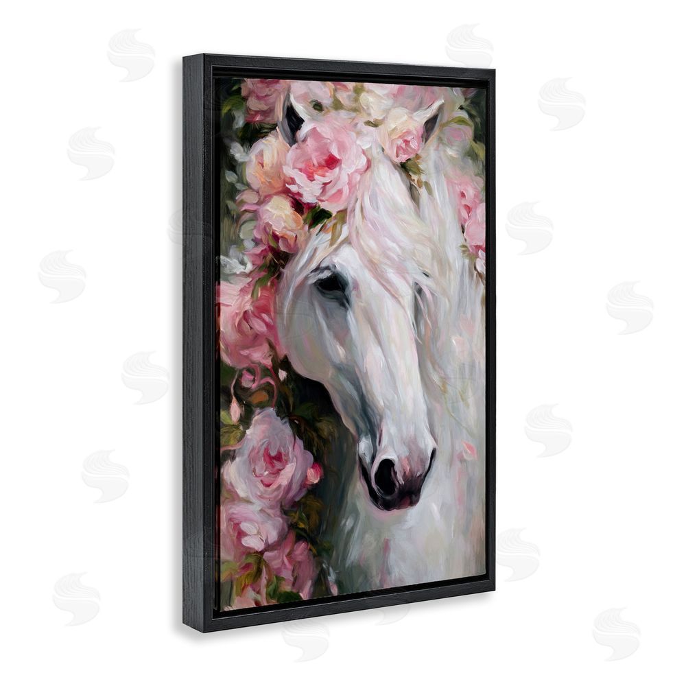 Tina LeCour Pretty In Pink Mare Black Floating Frame Canvas Wall Art Print
