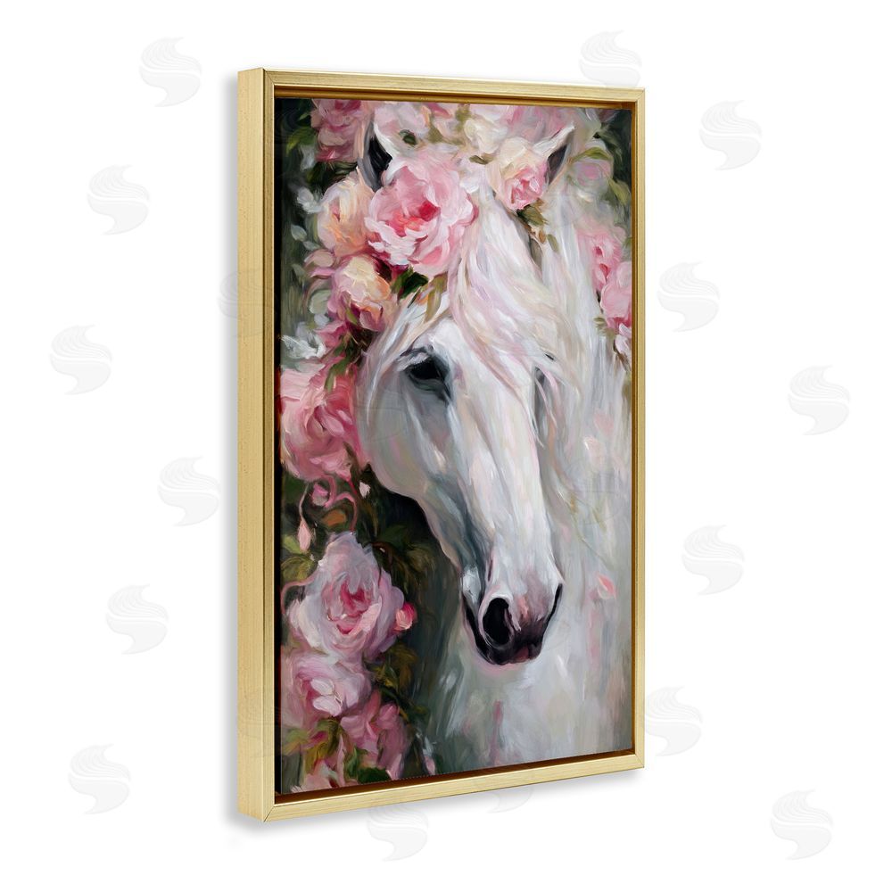 Tina LeCour Pretty In Pink Mare Gold Floating Frame Canvas Wall Art Print