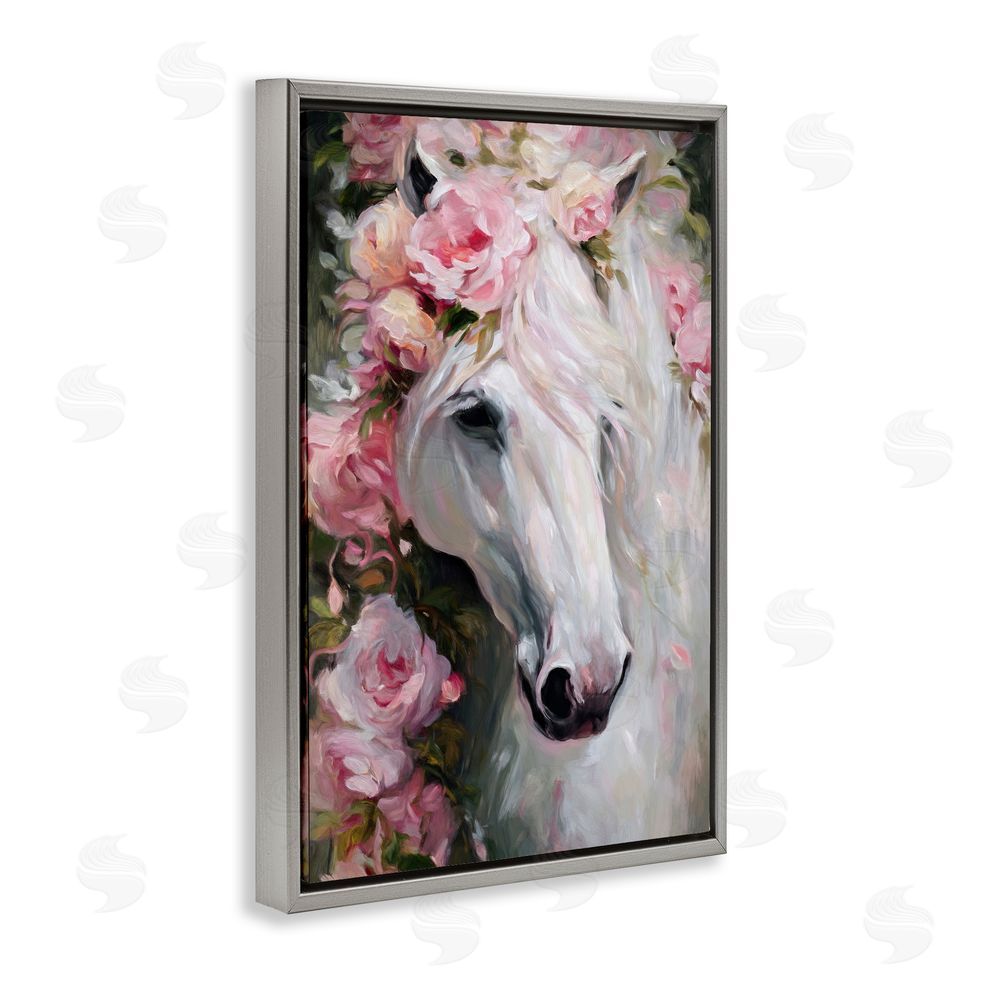 Tina LeCour Pretty In Pink Mare Gray Floating Frame Canvas Wall Art Print