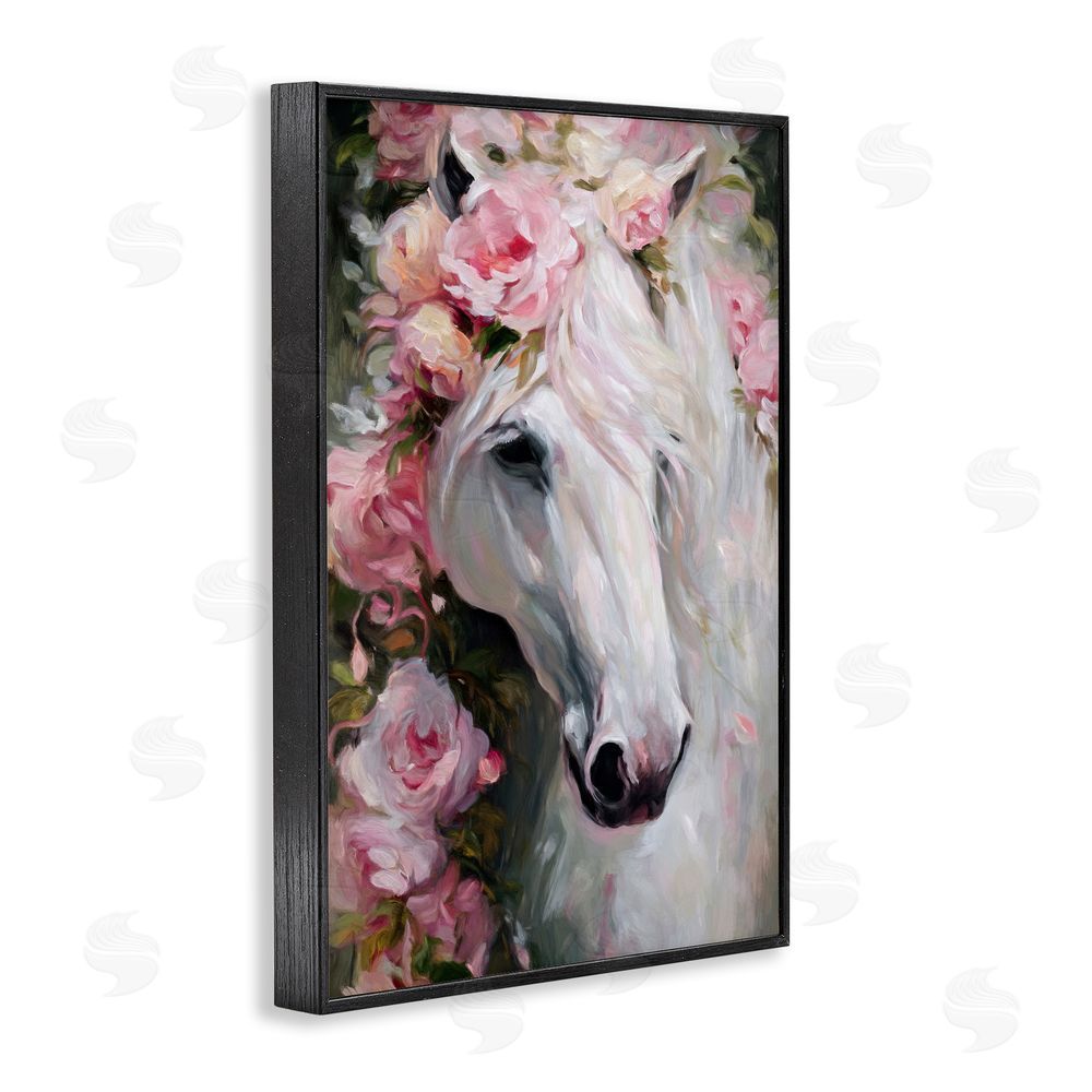 Tina LeCour Pretty In Pink Mare Black Framed Giclee Wall Art Print