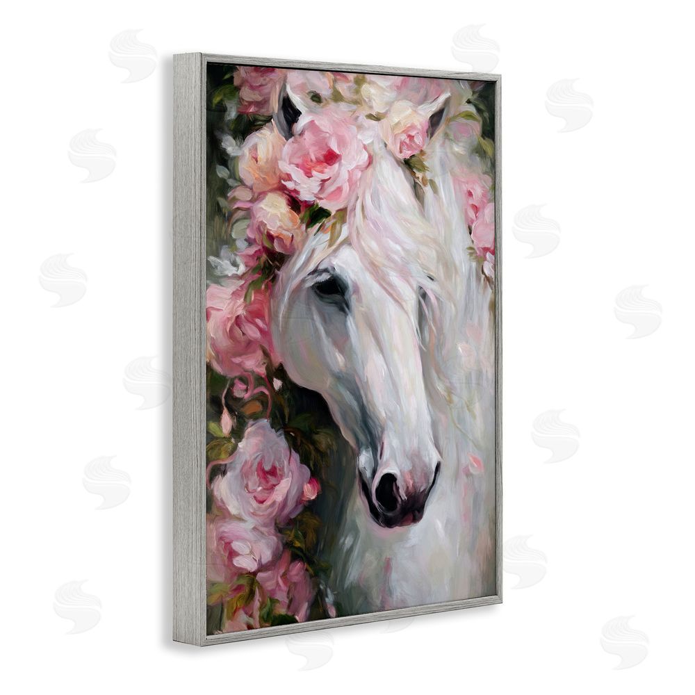 Tina LeCour Pretty In Pink Mare Gray Framed Giclee Wall Art Print