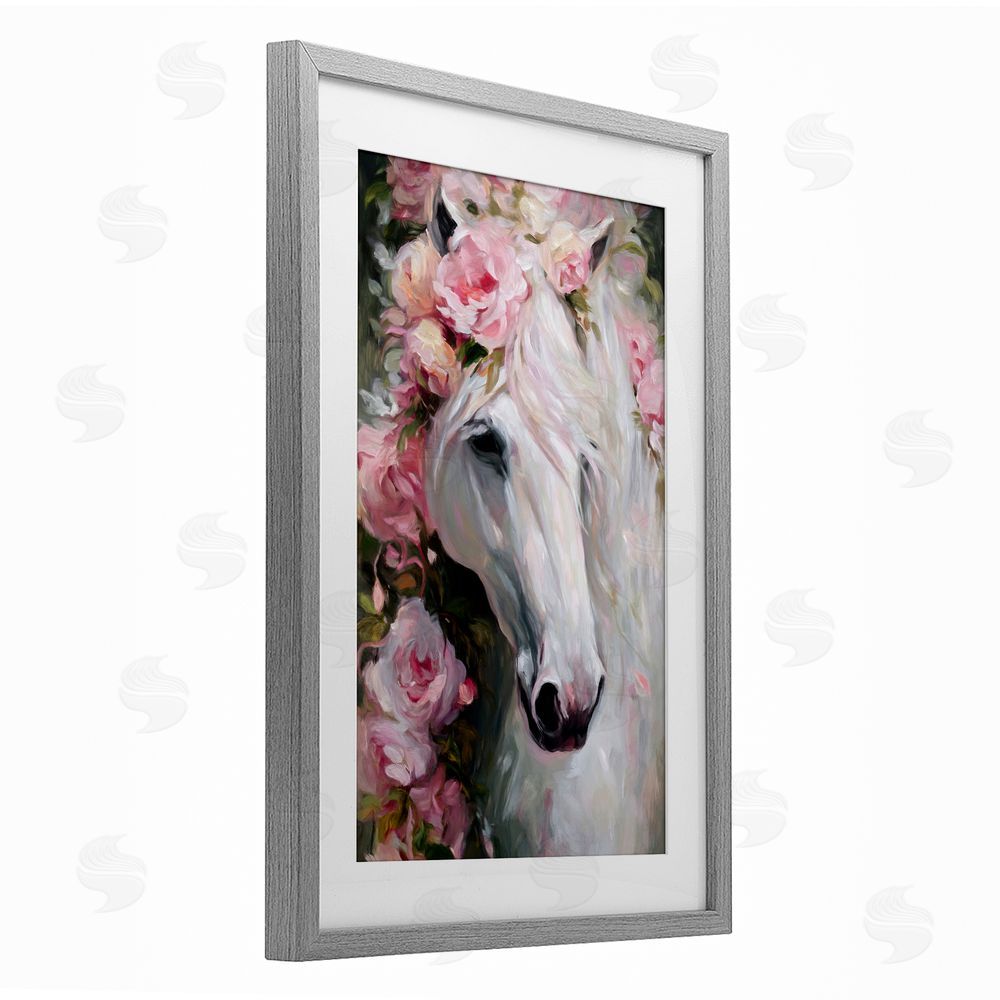 Tina LeCour Pretty In Pink Mare Gray Framed Print Under Glass Wall Art
