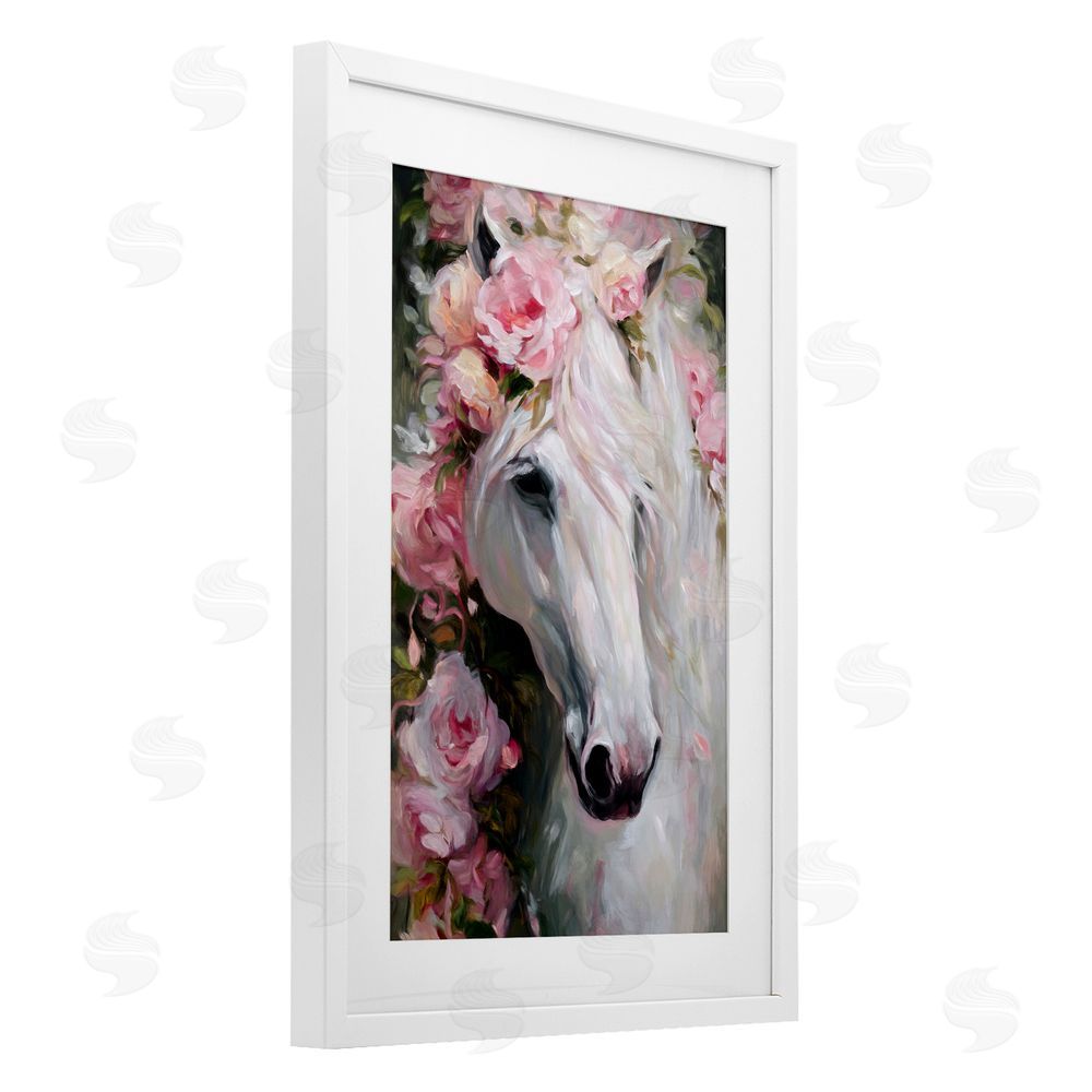 Tina LeCour Pretty In Pink Mare White Framed Print Under Glass Wall Art