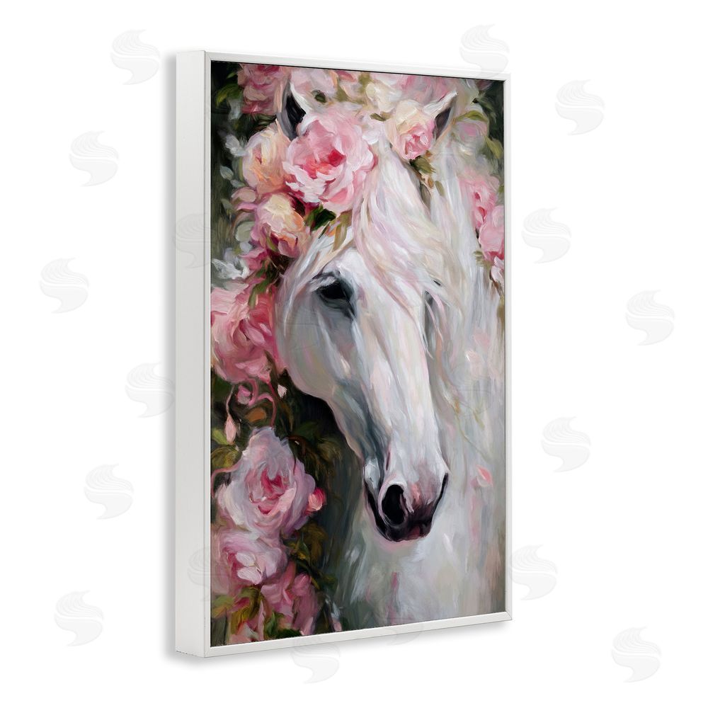 Tina LeCour Pretty In Pink Mare White Framed Giclee Wall Art Print