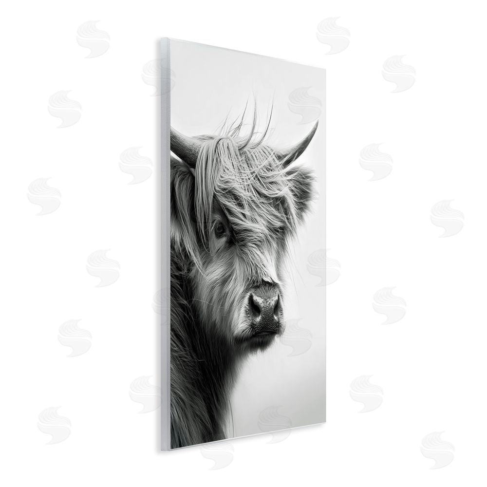 Tina LeCour Young Highland Cow Portrait Wooden Wall Plaque Art Print