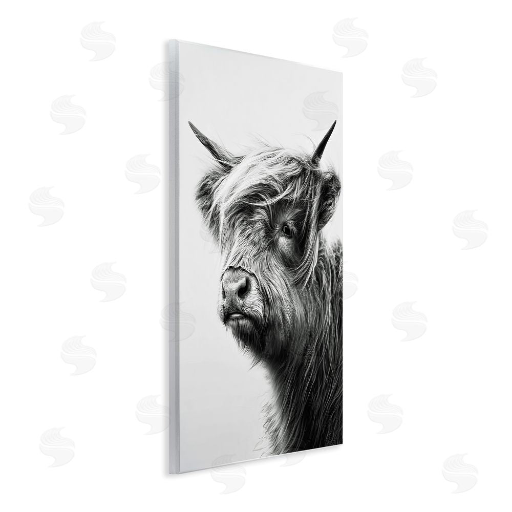 Tina LeCour Highland Cattle Young Calf Wooden Wall Plaque Art Print