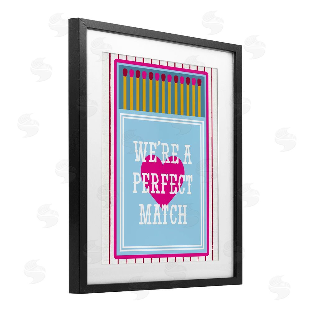 Lil' Rue We're A Perfect Match Black Framed Print Under Glass with White Mat Wall Art