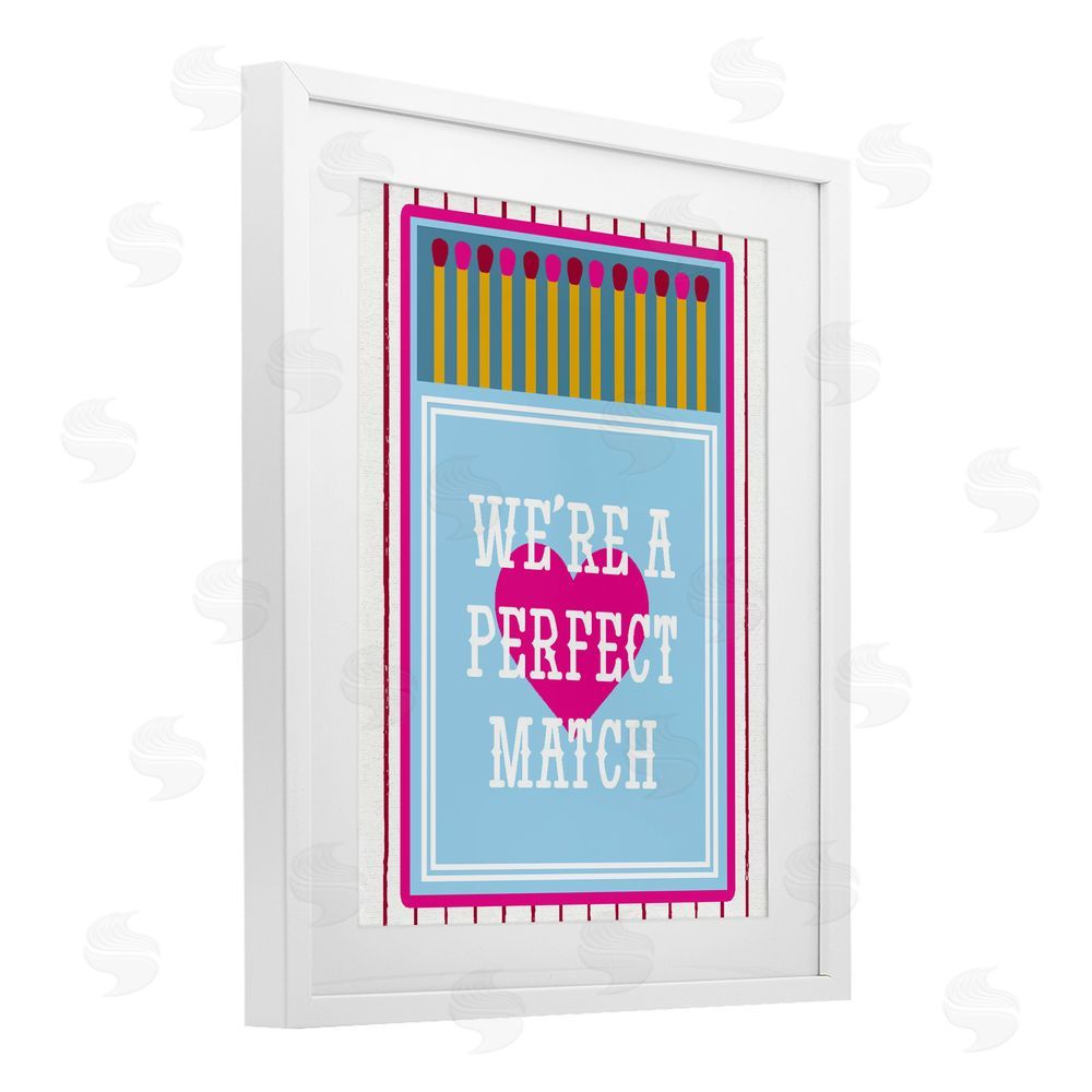 Lil' Rue We're A Perfect Match White Framed Print Under Glass with White Mat Wall Art