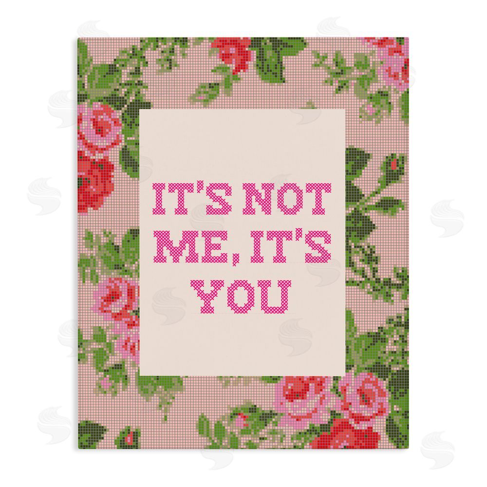 Daphne Polselli Not Me It's You Faux Cross Stitch Stretched Canvas Wall Art