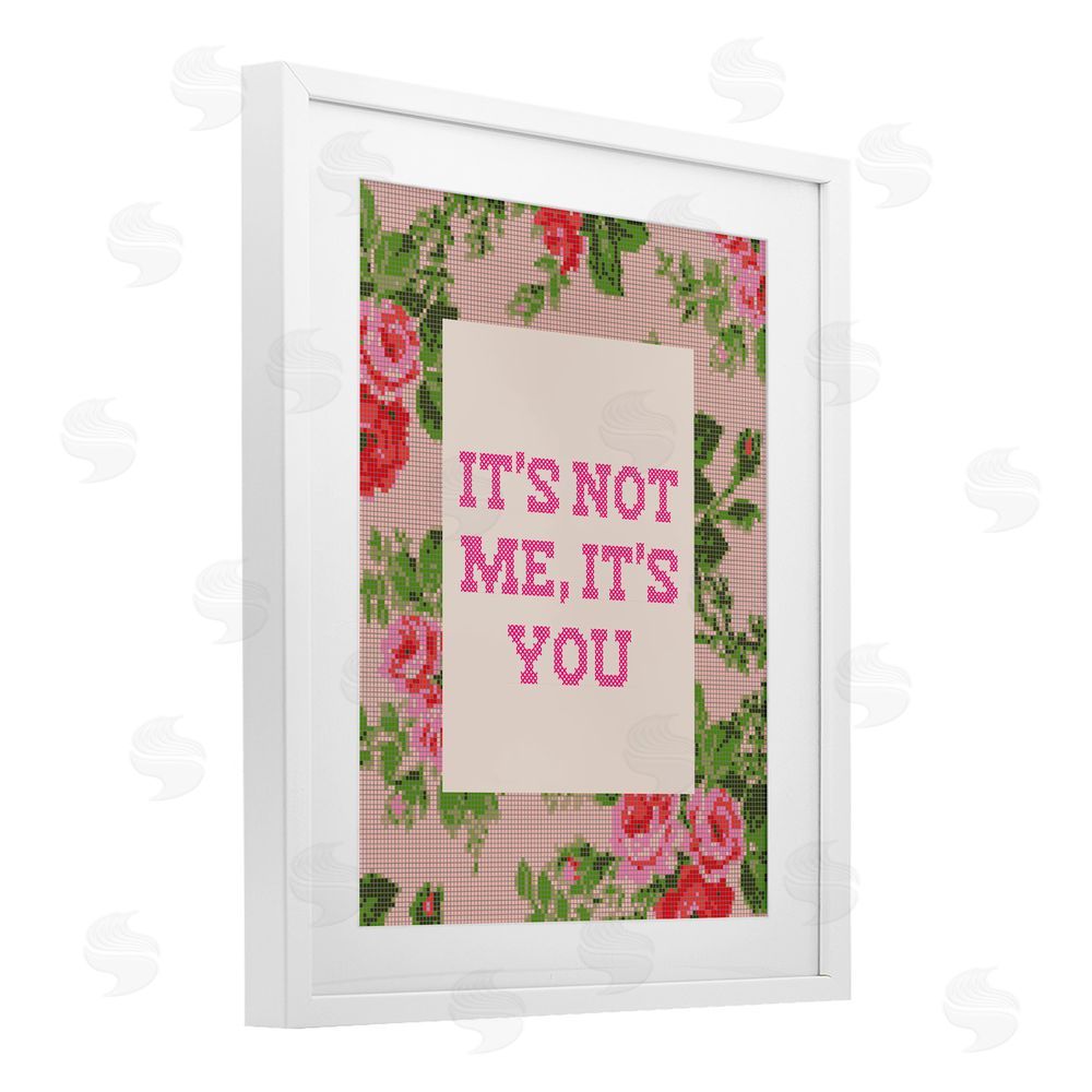 Daphne Polselli Not Me It's You Faux Cross Stitch White Framed Print Under Glass Wall Art