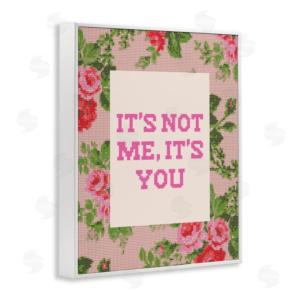 Daphne Polselli Not Me It's You Faux Cross Stitch White Framed Giclee Wall Art