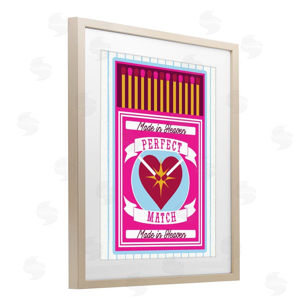 Daphne Polselli Perfect Match Made In Heaven Brown Framed Print Under Glass Wall Art
