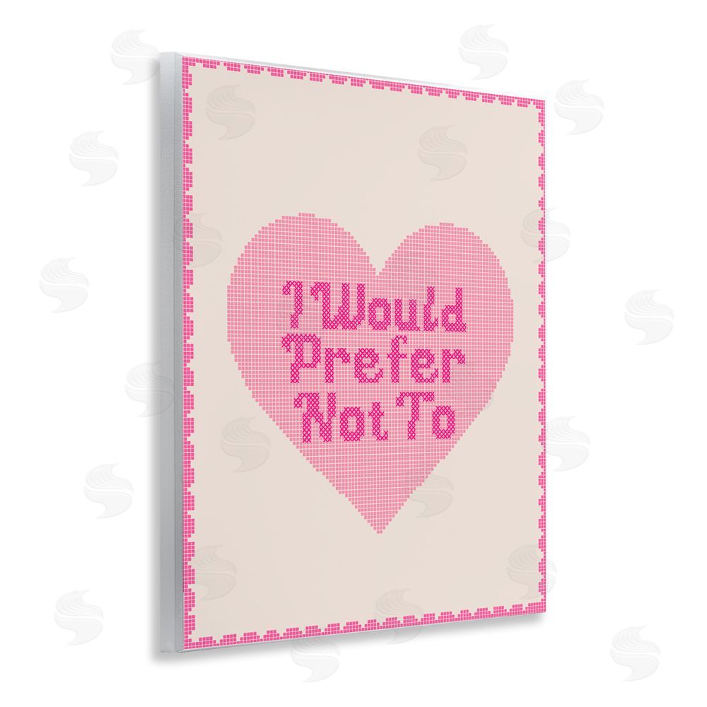 Daphne Polselli I Would Prefer Not To Pink Heart Wall Plaque Home Decor Art Print