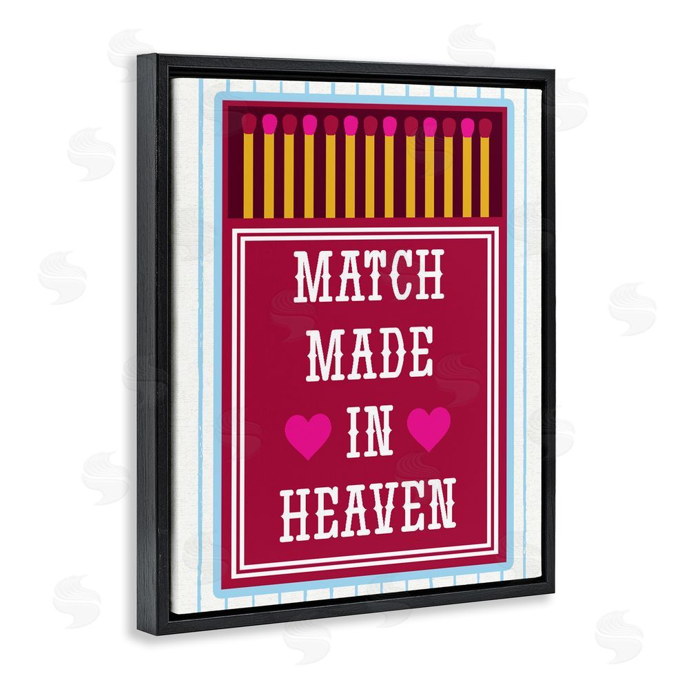 Lil' Rue Vintage Match Made In Heaven Black Floating Framed Canvas Wall Art Print