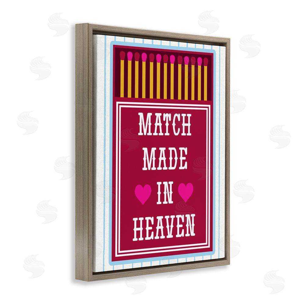 Lil' Rue Vintage Match Made In Heaven Brown Floating Framed Canvas Wall Art Print