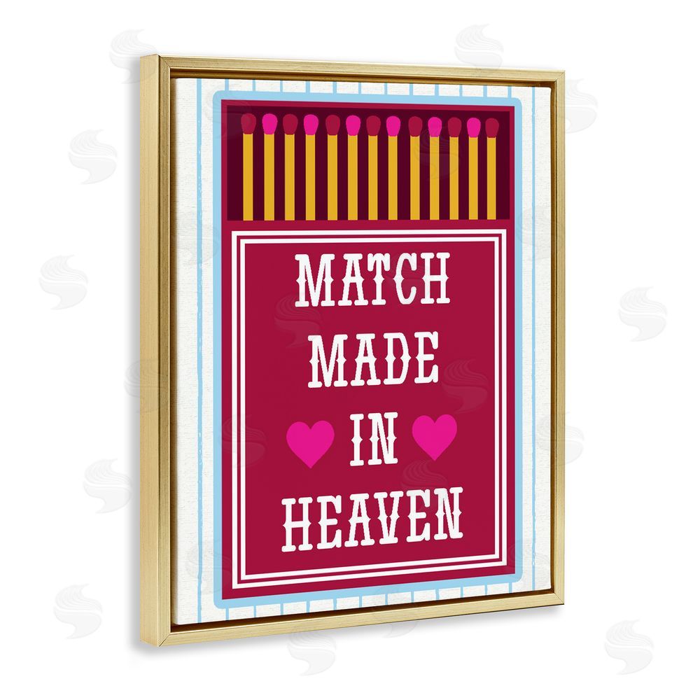Lil' Rue Vintage Match Made In Heaven Gold Floating Framed Canvas Wall Art Print