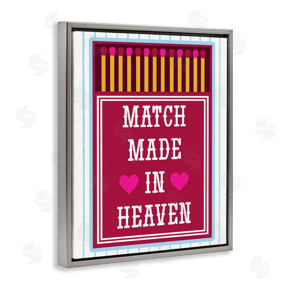 Lil' Rue Vintage Match Made In Heaven Gray Floating Framed Canvas Wall Art Print